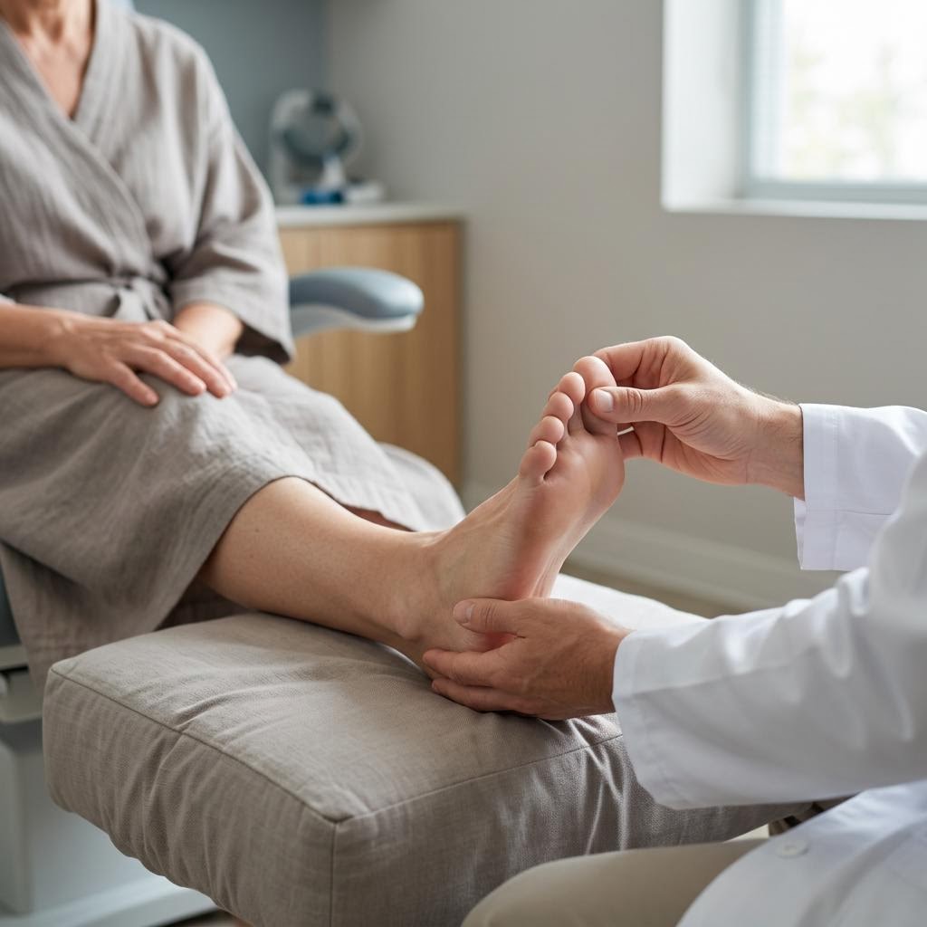 صورة سريرية توضح التهاب مفصل الإصبع الكبير (Hallux Rigidus)