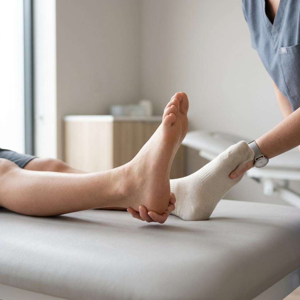 صورة سريرية توضح مرض سيفر (التهاب غشاء نمو عظمة الكعب - Calcaneal Apophysitis)
