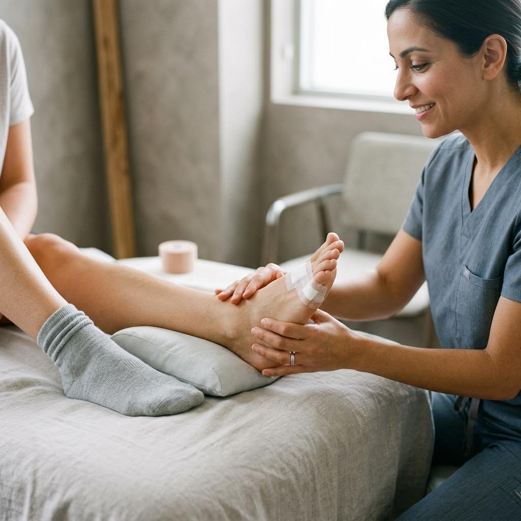 صورة سريرية توضح استئصال الثفن بطريقة لابيدوس (Lapiplasty)
